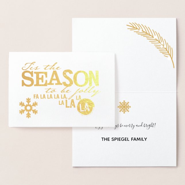 Dorée Carte de Noël à Feuille d'Aluminium (Affichage)