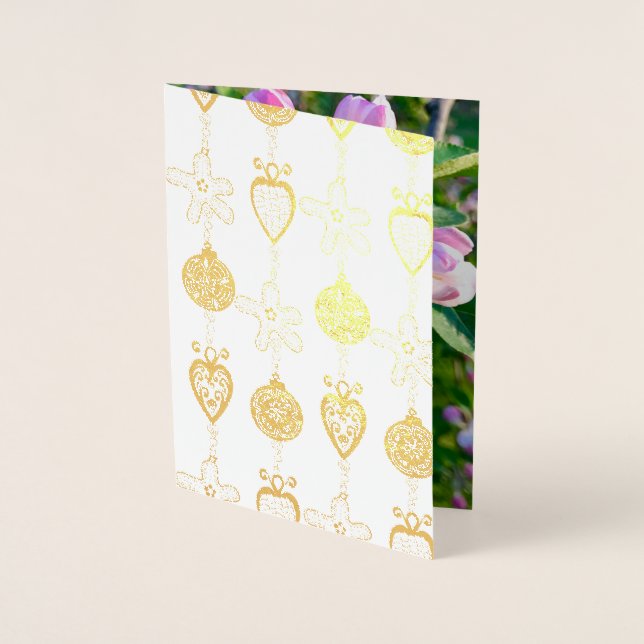 Dorée Carte de Noël de l'ornement Cape Cod (Devant)