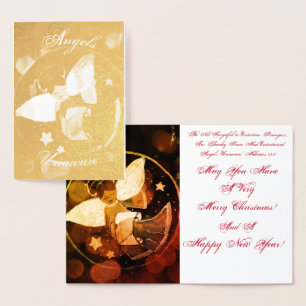 Dorée Carte de Noël des anges inconscients