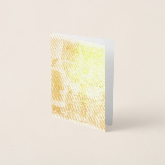 Dorée Carte de Noël rustique victorienne (Devant)