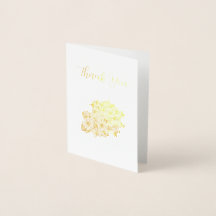 Carte de remerciement Golden Flowers
