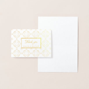 Dorée Carte de remerciements dépoli - Mariage