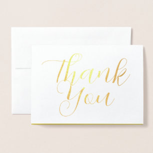 Dorée Carte de remerciements, Moderne Calligraphie Carte