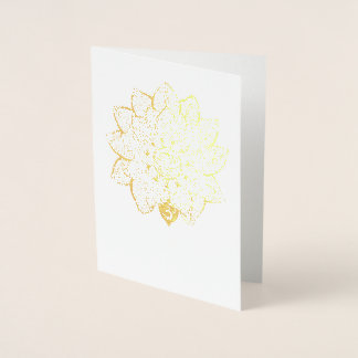 Dorée Carte de voeux Blank Lotus Gold Foil