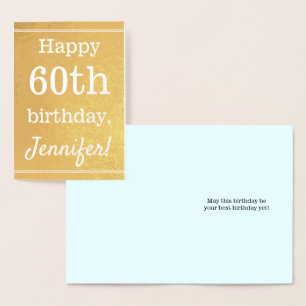 Dorée Carte de voeux de base Gold Foil 60e anniversaire