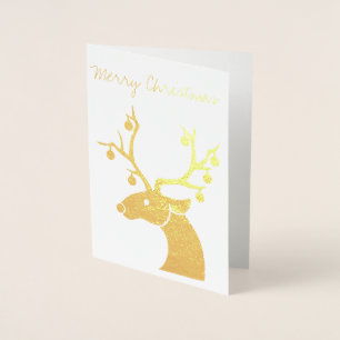 Dorée Carte de voeux de Noël Gold Foil Reindeer