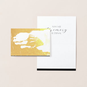 Dorée Carte de voeux en feuille d'or véritable main âgée