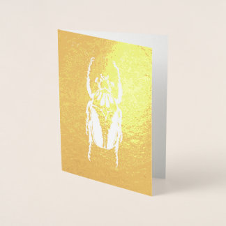 Dorée Carte de voeux Gold Foil Beetle