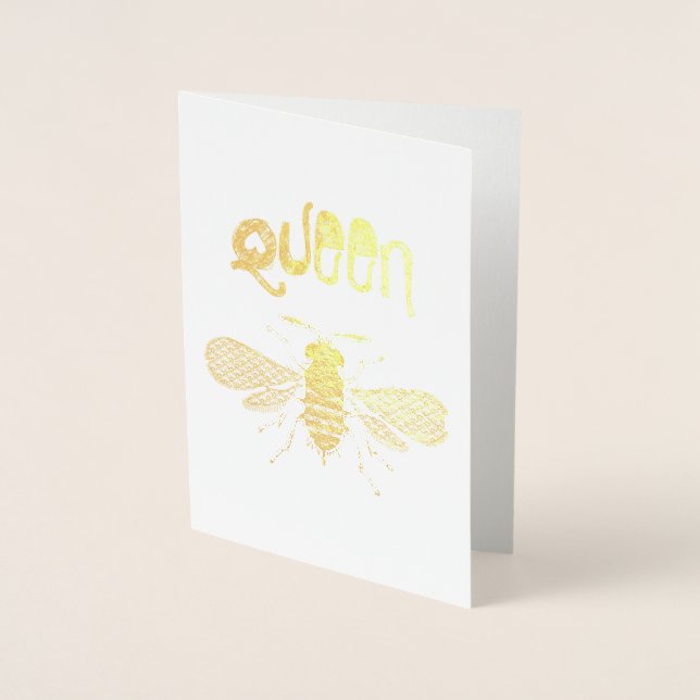 Dorée Carte de voeux Gold Foil "Queen Bee" (Devant)