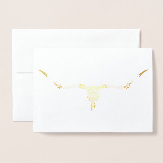Dorée Carte de voeux Longhorn Skull Gold Foil Blank