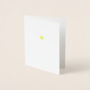 Dorée Carte de vœux minimale cœur feuille d'or véritable