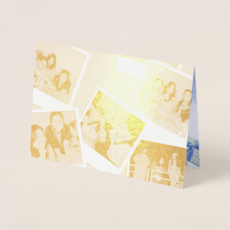 Dorée Carte de vœux personnalisée avec collage de photos