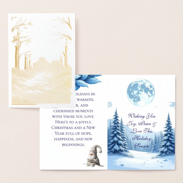 Dorée Carte de vœux pliée (Affichage)