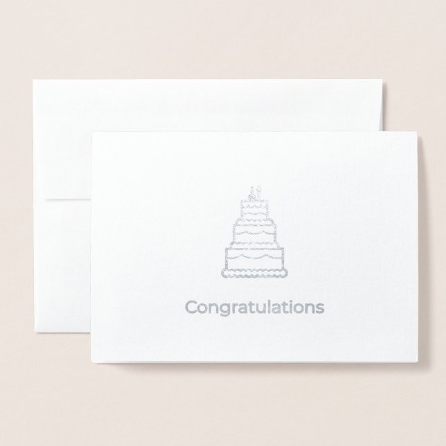 Dorée Carte de voeux pour mariage (Devant avec enveloppe)