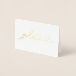 Dorée Carte d'étiquette de gelato en feuille d'aluminium