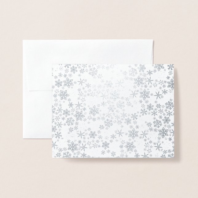 Dorée Carte d'hiver Silver Snowflake (Devant avec enveloppe)