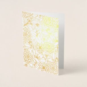 DORÉE CARTE D'IMPRESSION FLORAL PATTERN VRAI OR FOIL