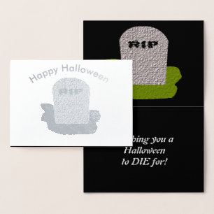Dorée Carte en feuille d'aluminium RIP Tombstone