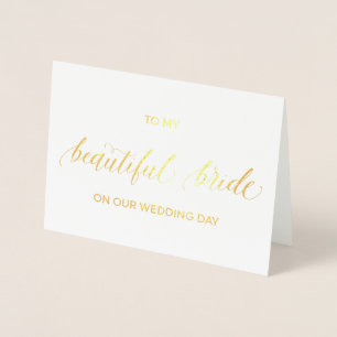 Dorée Carte en feuille d'or à ma femme le jour de notr