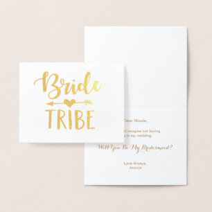 Dorée Carte Foil de la tribu des mariées   