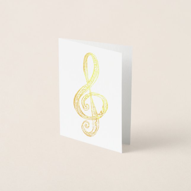 Dorée Carte Foil Music G Clef (Devant)