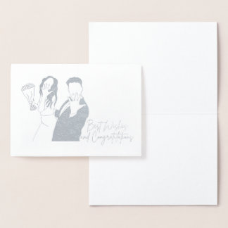 Dorée Carte mariage, Minimaliste, Mariée, Salle, Vierge