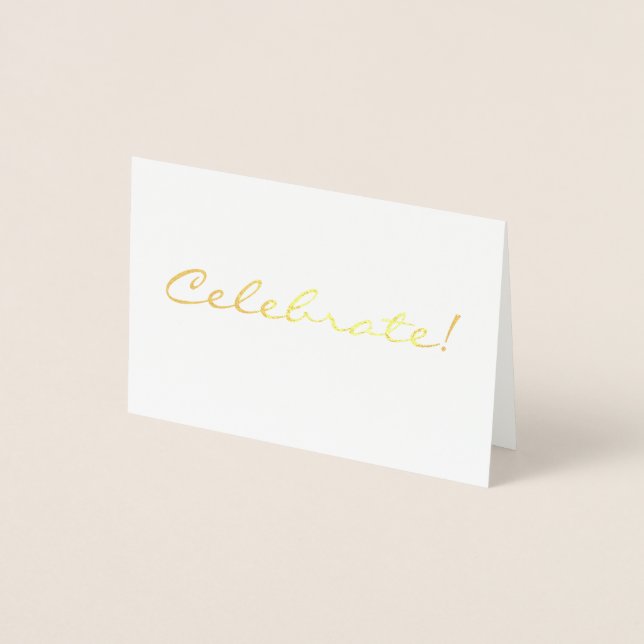 Dorée Carte Mini Celebrate en feuille d'or (Devant)