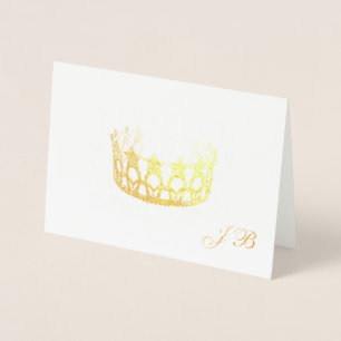 Dorée Carte Miss USA Style Gold Foil Crown & Monogram