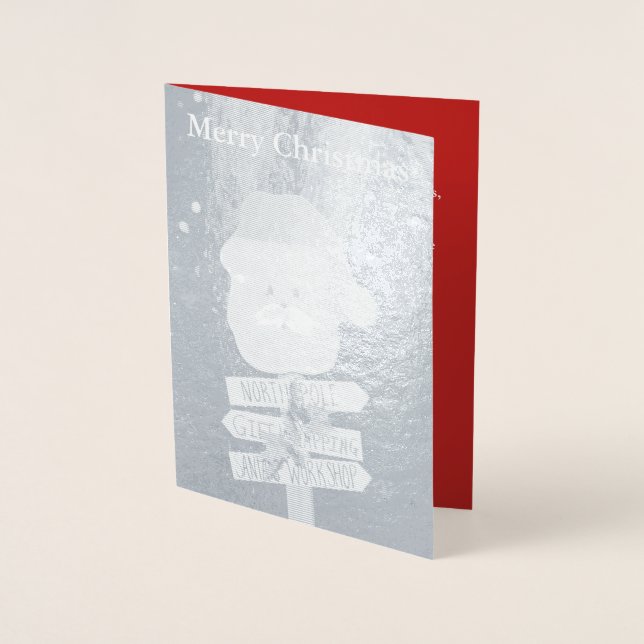 Dorée Carte père Noël Christmas Tree Silver Foil (Devant)