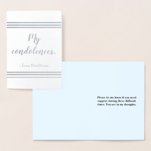 Dorée Carte personnalisée "Mes condoléances..."