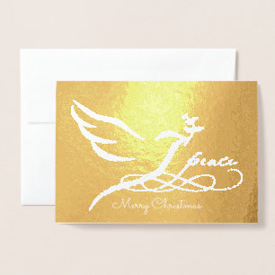 Dorée Carte photo Gold Foil Peace Dove