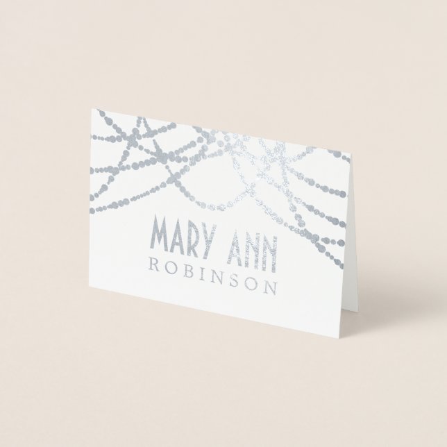 Dorée Carte Place Art Déco Silver String Lights (Devant)