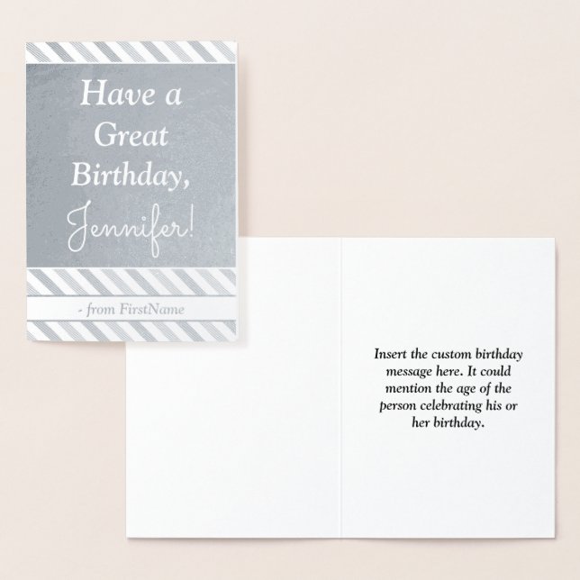 Dorée Carte simple "Joyeux Anniversaire" avec feuille d' (Affichage)