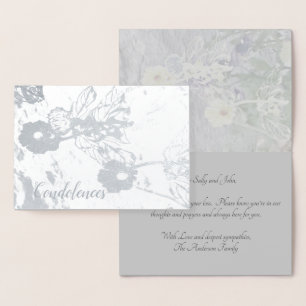 Dorée Condoléances et Sympathie Carte florale à huile d'