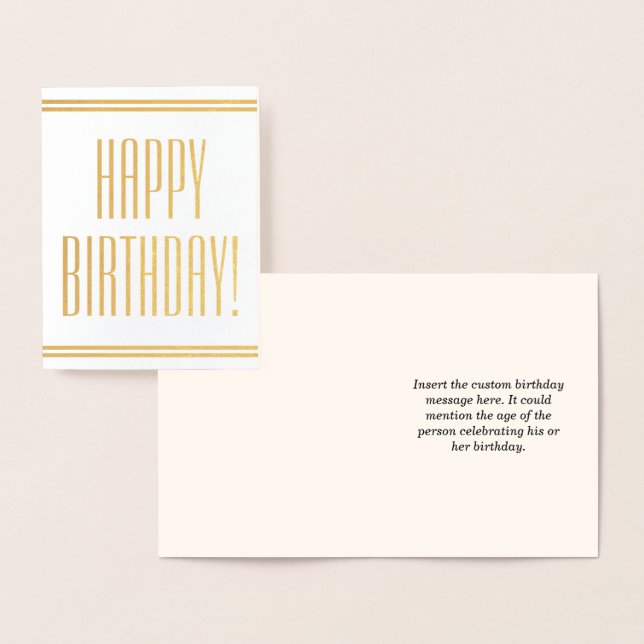 Dorée Dapper Gold Foil "HEUREUX ANNIVERSAIRE !" Carte (Affichage)