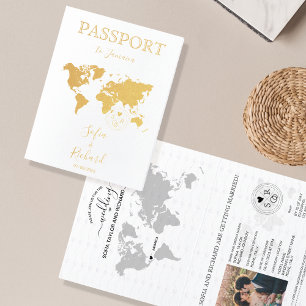 Dorée Destination mariage Passport Carte du monde JAMAIC