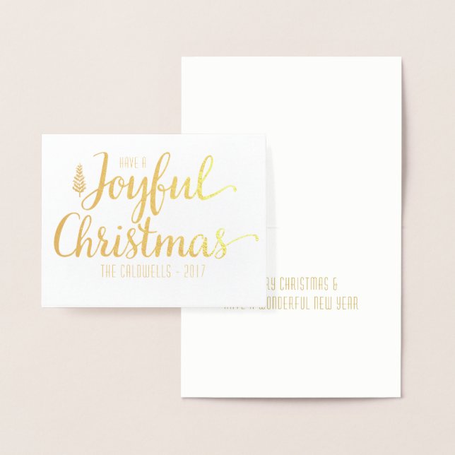 Dorée Faites un joyeux voeux de Noël | Carte Gold Foil (Affichage)