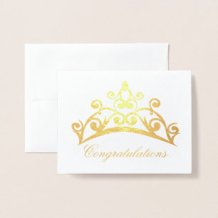 Dorée Félicitations Note Concours de carte de la Couronn