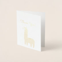 Foil Llama Carte de remerciements