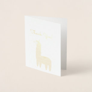 Dorée Foil Llama Carte de remerciements