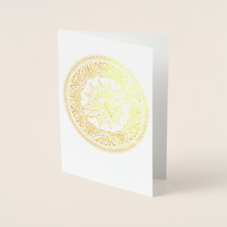 Dorée Gold Foil Dragonfly Mandala carte de voeux