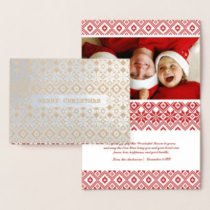 Dorée Joyeux Noël Real Foil Carte photo personnalisé de 