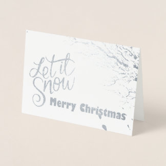 Dorée Laisser la neige (huile) Carte de Noël