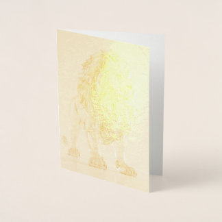 Dorée Lion doré en cristal – Carte d'art vierge