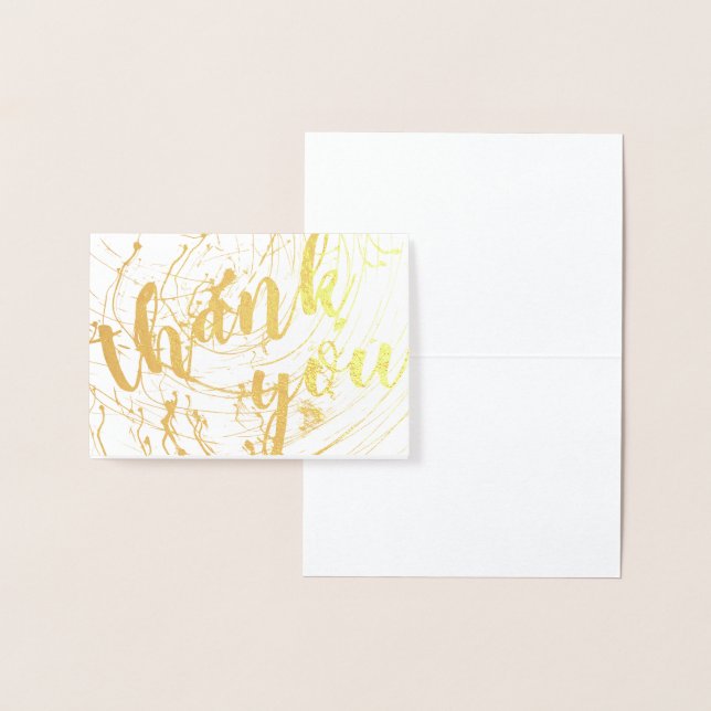 Dorée merci carte de feuille de feuille de feuille d'or  (Affichage)