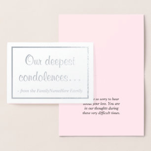 Dorée "Nos plus sincères condoléances…" Carte de sympath