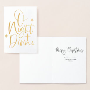 Dorée Pas de photo Foil personnalisé Carte de Noël relig