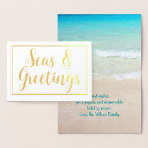 Dorée Plage Noël Starfish Seas n Carte de voeux