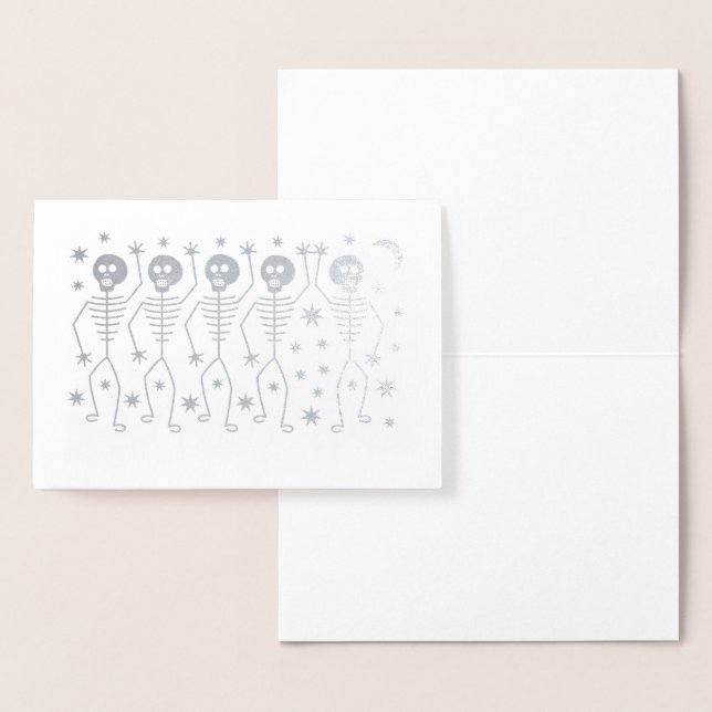DORÉE SQUELETTES DE DANSE HALLOWEWEEN VÉRITABLE CARTE D' (Affichage)