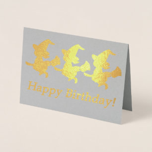 Dorée Trois Petites Sorcières Carte Anniversaire